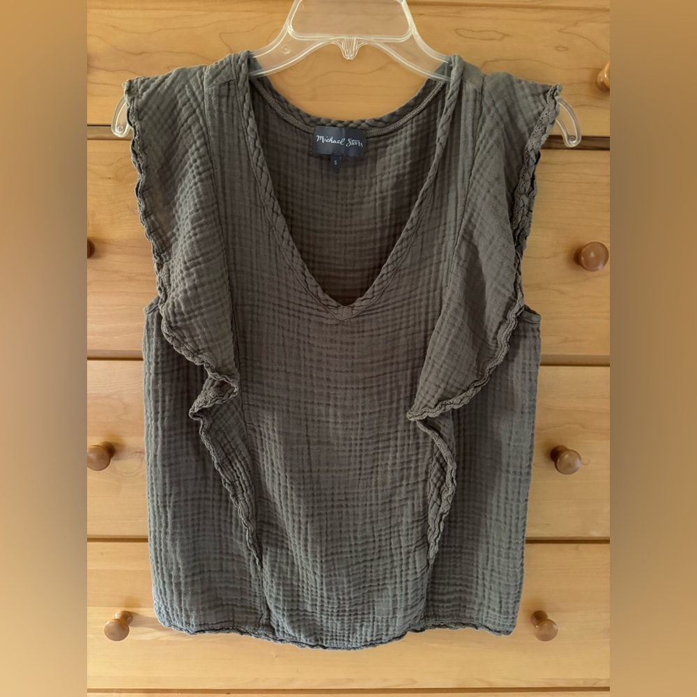 Michael Stars Taupe Textured Top